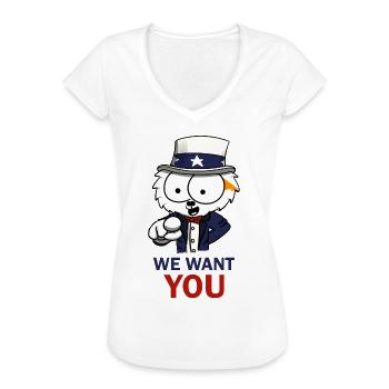 We Want You - Women's Vintage T-Shirt - white - Front - Danielle (179cm)