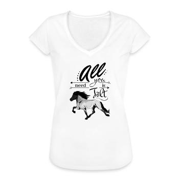 Farbwechsler Rappe Isländer: All you need is Tölt - Frauen Vintage T-Shirt - Weiß - Vorne