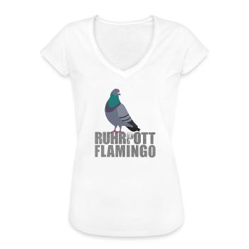 Ruhrpott Flamingo Taube - Frauen Vintage T-Shirt - Weiß - Vorne