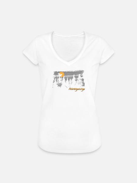 Fichtelgebirge Schneeberg Backöfele Pinselstrich - Frauen Vintage T-Shirt - Weiß