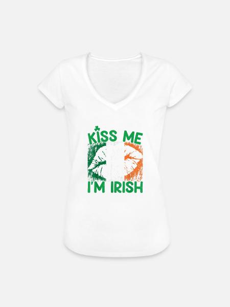 Ireland Lips - Frauen Vintage T-Shirt - Weiß