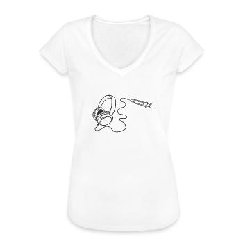 Beat im Ohr - Frauen Vintage T-Shirt - Weiß - Vorne - Danielle (179cm)
