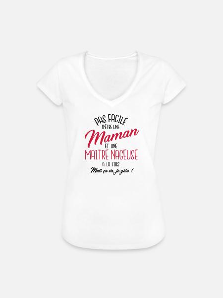 Maman et maitre-nageuse - T-shirt vintage Femme - blanc
