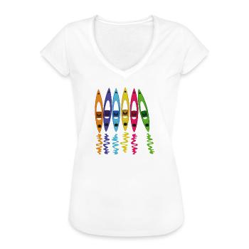 kajak kanu - Frauen Vintage T-Shirt - Weiß - Vorne