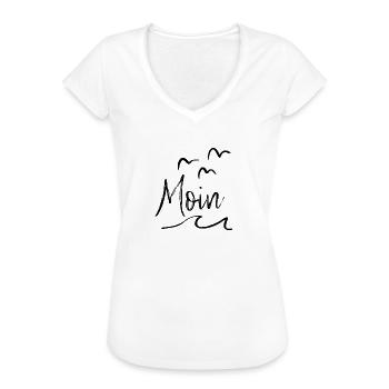 Moin - Frauen Vintage T-Shirt - Weiß - Vorne
