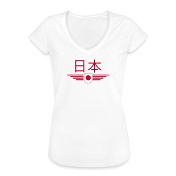 Ich liebe Japan, Stil Design T-Shirt - Frauen Vintage T-Shirt - Weiß - Vorne - Danielle (179cm)