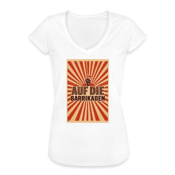 Auf die Barrikaden – Revolutionärer Widerstand - Frauen Vintage T-Shirt - Weiß - Vorne