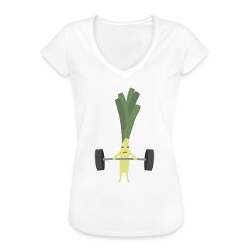 Lauch Gewichtheben Kraftsport Lauchstange Geschenk - Frauen Vintage T-Shirt - Weiß - Vorne - Danielle (179cm)