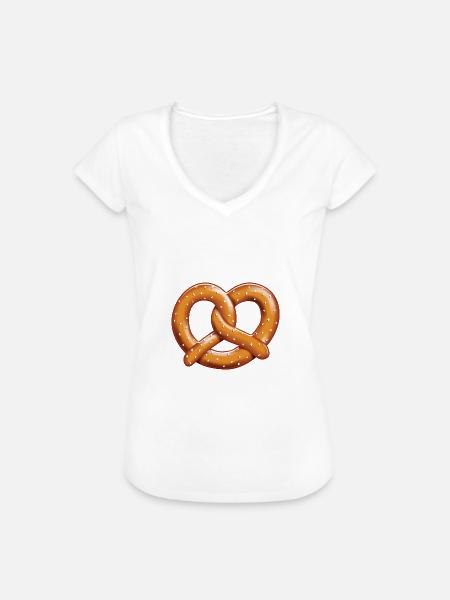 Brezel - Frauen Vintage T-Shirt - Weiß