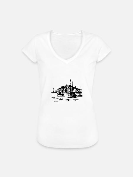 Rovinj port - Frauen Vintage T-Shirt - Weiß