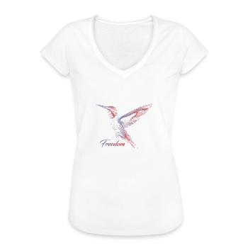 Freedom Peace Vogel Frieden Freiheit - Frauen Vintage T-Shirt - Weiß - Vorne