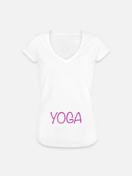 Yoga Übung - Frauen Vintage T-Shirt - Weiß
