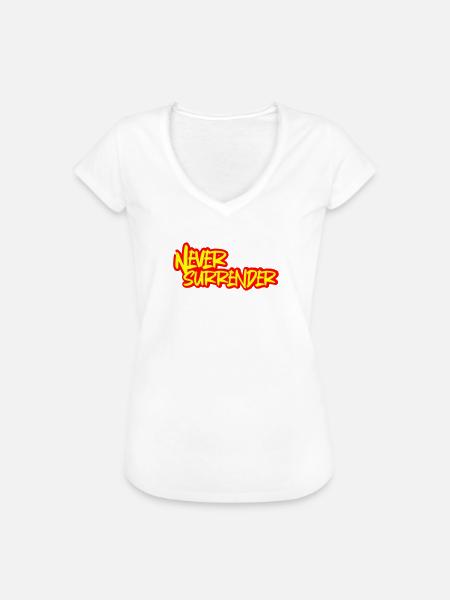 Never Surrender - Frauen Vintage T-Shirt - Weiß