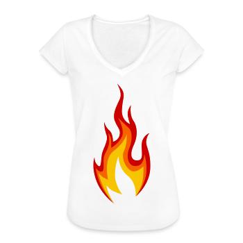 Feuer Flamme Illustration - Frauen Vintage T-Shirt - Weiß - Vorne