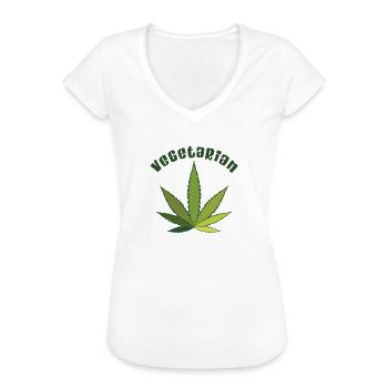 Hanf - Frauen Vintage T-Shirt - Weiß - Vorne