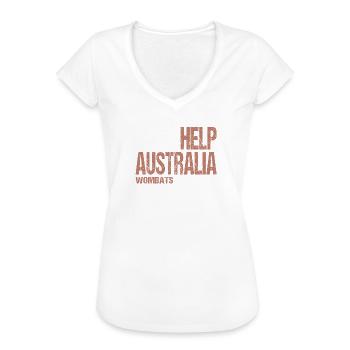 HELP AUSTRALIA WOMBATS - Frauen Vintage T-Shirt - Weiß - Vorne