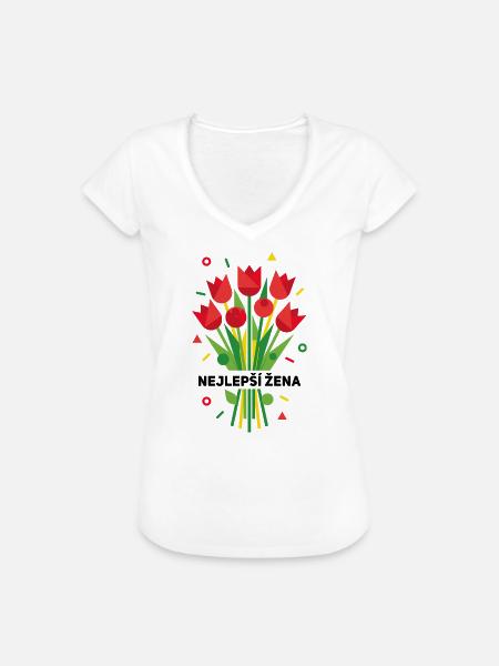 Nejlepší Žena Tulpen Strauß - Frauen Vintage T-Shirt - Weiß