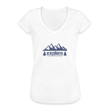 explore - Women's Vintage T-Shirt - white - Front - Danielle (179cm)