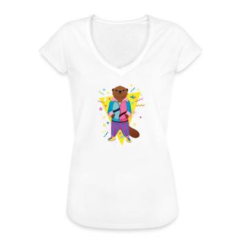 Cool 80's Otter - Frauen Vintage T-Shirt - Weiß - Vorne