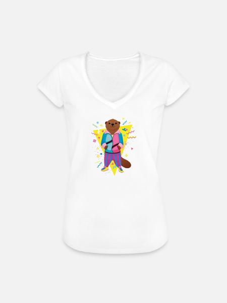 Cool 80's Otter - Frauen Vintage T-Shirt - Weiß