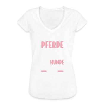 Pferd Hund Pferde Liebhaber Geschenk - Frauen Vintage T-Shirt - Weiß - Vorne