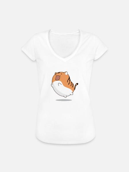Katze Kawaii - Frauen Vintage T-Shirt - Weiß