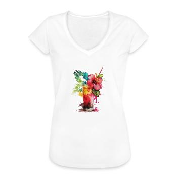 Sommerdrink - Frauen Vintage T-Shirt - Weiß - Vorne