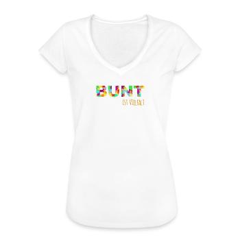 Bunt ist Vielfalt gegen Rassismus - Frauen Vintage T-Shirt - Weiß - Vorne