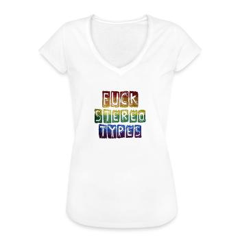 fuck stereotypes regenbogen - Frauen Vintage T-Shirt - Weiß - Vorne