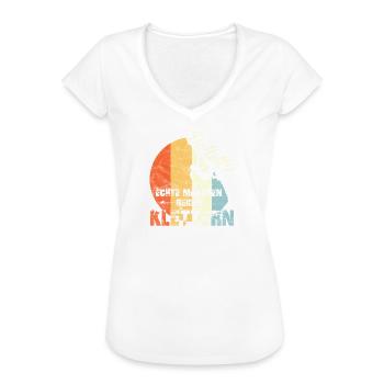 Ballett? Echte Mädchen gehen Klettern Bouldern Vin - Frauen Vintage T-Shirt - Weiß - Vorne