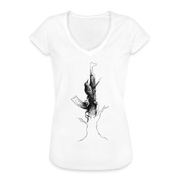 Ak47 Specht - Frauen Vintage T-Shirt - Weiß - Vorne - Danielle (179cm)