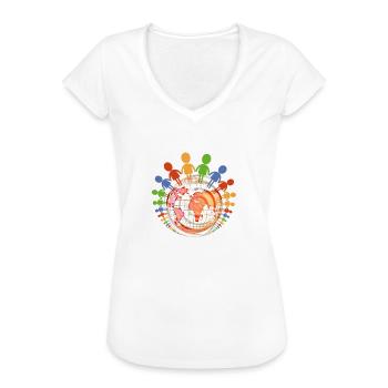 Gegen Rassismus - Frauen Vintage T-Shirt - Weiß - Vorne - Danielle (179cm)