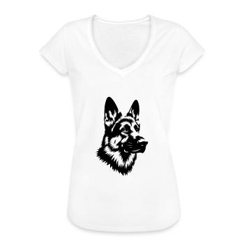 Deutscher Schäferhund - Frauen Vintage T-Shirt - Weiß - Vorne