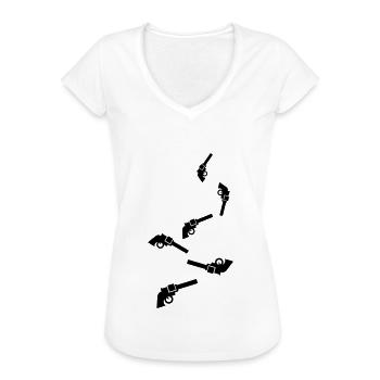 waffe symbol pistole - Frauen Vintage T-Shirt - Weiß - Vorne - Danielle (179cm)