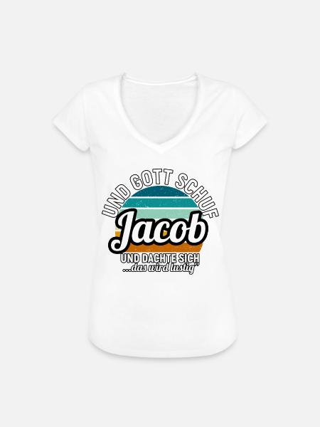 Jacob - Frauen Vintage T-Shirt - Weiß