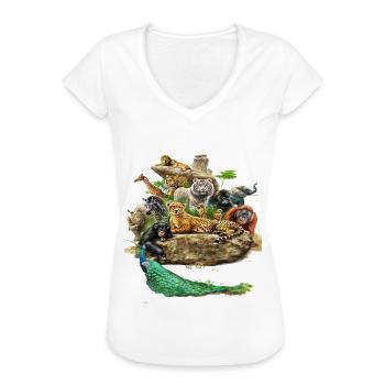 Die wunderschöne Tierwelt - Frauen Vintage T-Shirt - Weiß - Vorne