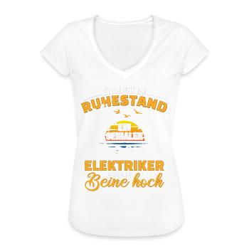 Ruhestand Lustig für Elektriker Rentner Abschied - Frauen Vintage T-Shirt - Weiß - Vorne