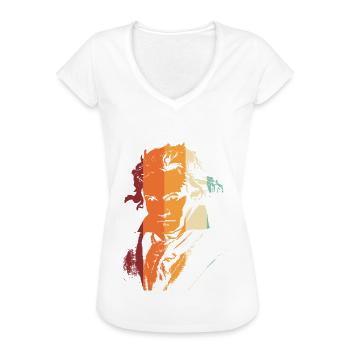 Beethoven Vintage - Frauen Vintage T-Shirt - Weiß - Vorne