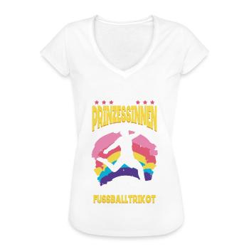 Fußball Echte Prinzessinnen tragen Fussball Trikot - Frauen Vintage T-Shirt - Weiß - Vorne