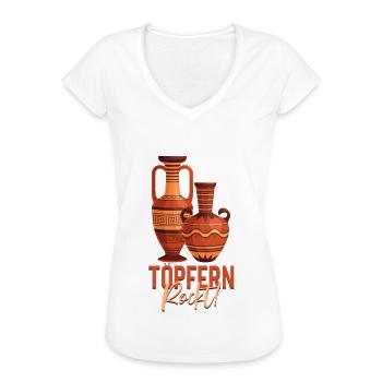 Töpfern - Frauen Vintage T-Shirt - Weiß - Vorne