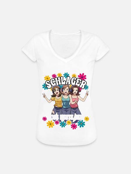 Schlager - Frauen Vintage T-Shirt - Weiß