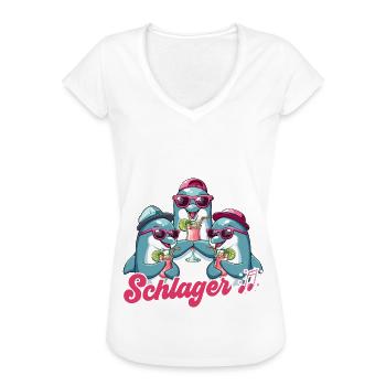Schlager - Frauen Vintage T-Shirt - Weiß - Vorne