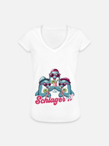 Schlager - Frauen Vintage T-Shirt - Weiß