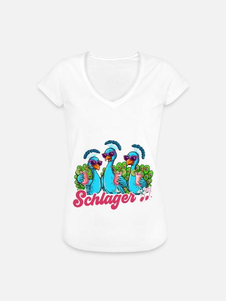 Schlager - Frauen Vintage T-Shirt - Weiß