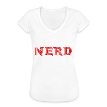 Nerd informatique - T-shirt vintage Femme - blanc - Devant - Danielle (179cm)