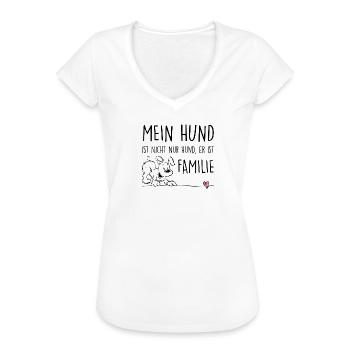 Mein Hund ist Familie - Frauen Vintage T-Shirt - Weiß - Vorne