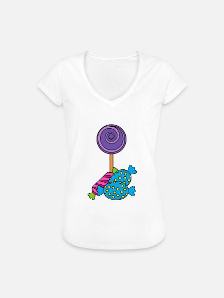 Süßigkeiten - Frauen Vintage T-Shirt - Weiß