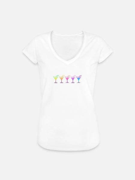 5 Rainbow Cocktails - Women's Vintage T-Shirt - white