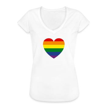 LGTB Pride Flagge Herzform, klassisch - Frauen Vintage T-Shirt - Weiß - Vorne