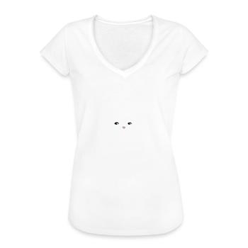 Katzenhaare Baumwolle Katzen Katze Prozent Lustig - Frauen Vintage T-Shirt - Weiß - Vorne